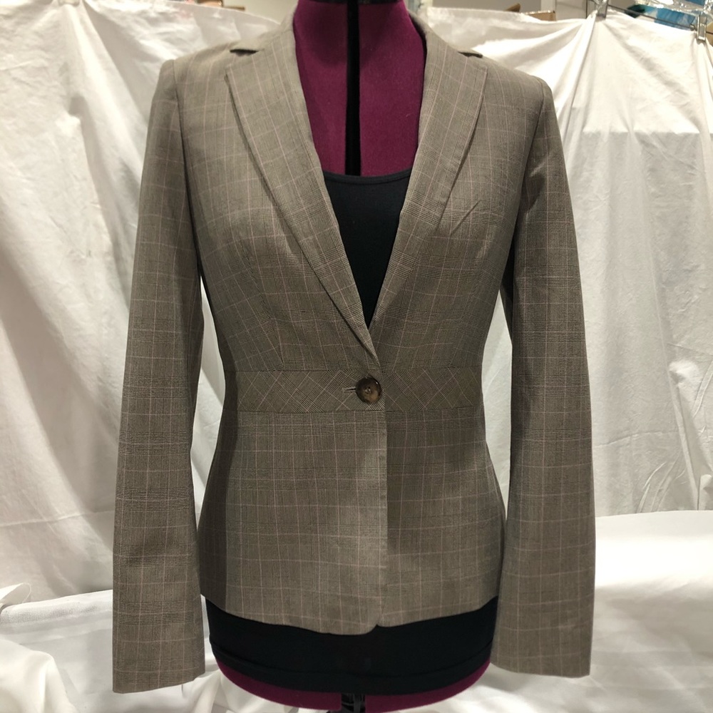 Amaranto Plaid Grey & Pink Blazer Woman’s 8